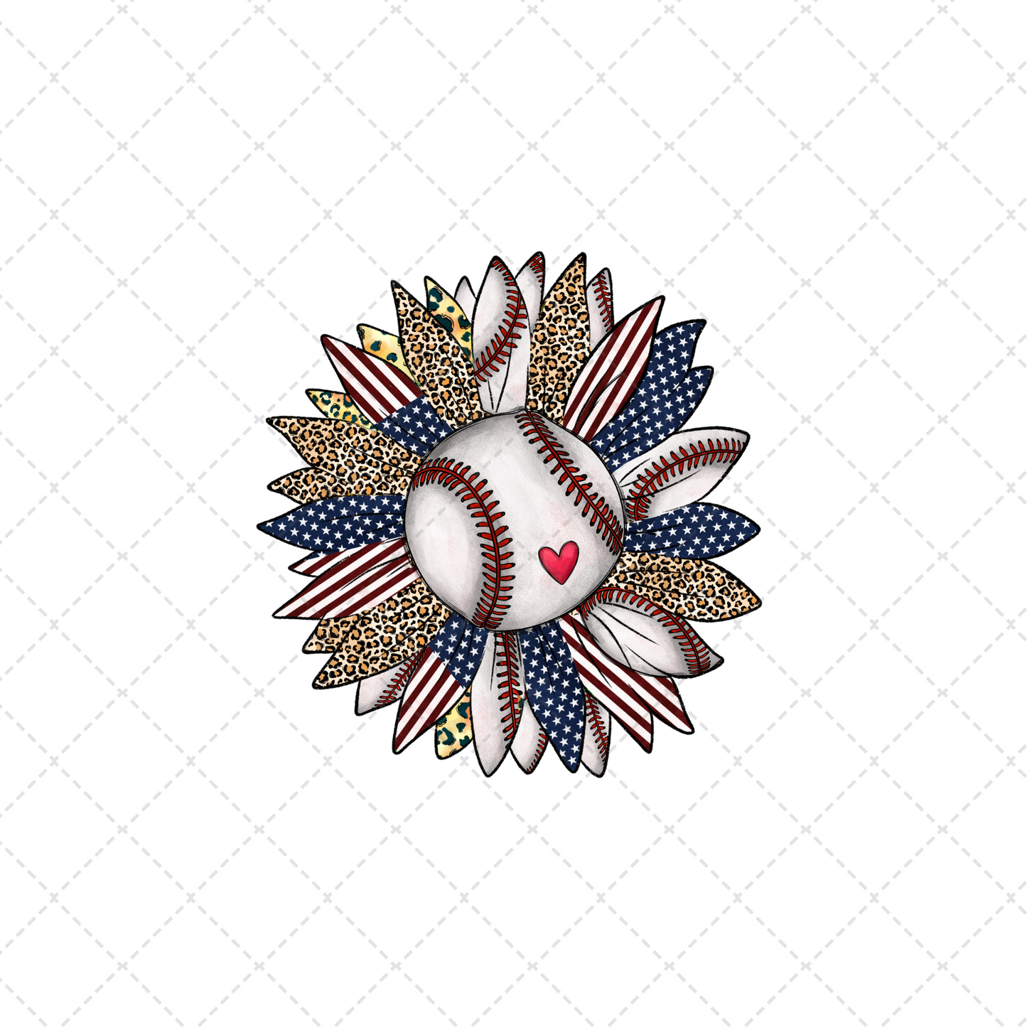 Baseball Sunflower Transfer