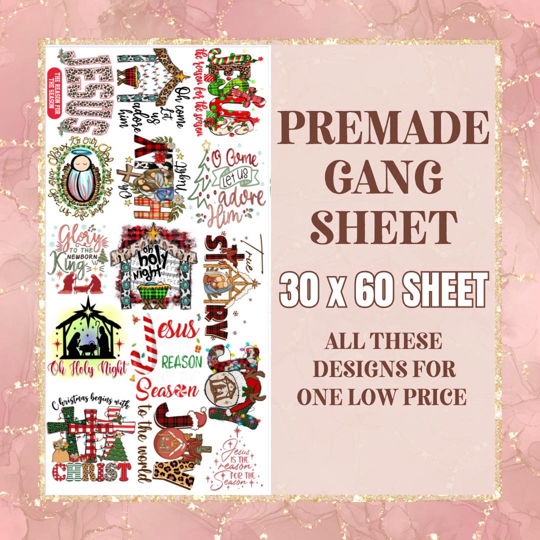 True Meaning Of Christmas 30x60 - PRE MADE GANG SHEET