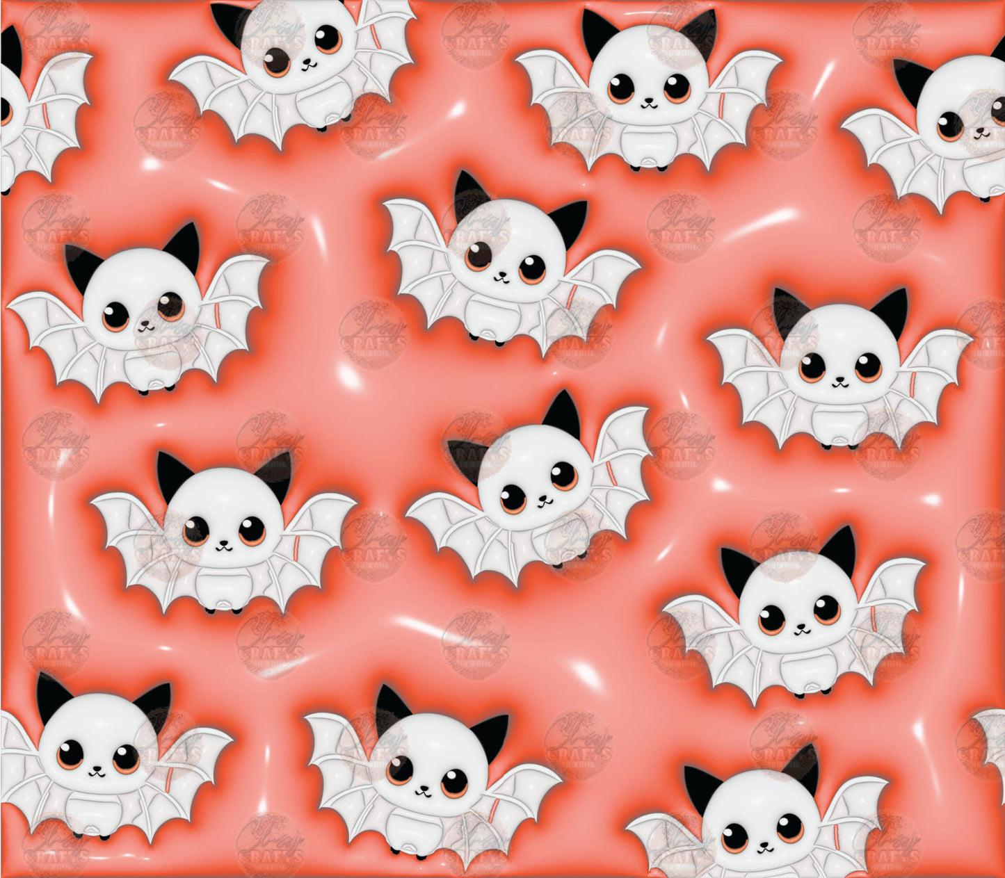 3D Puff Bats Tumbler Wrap - Sublimation Transfer