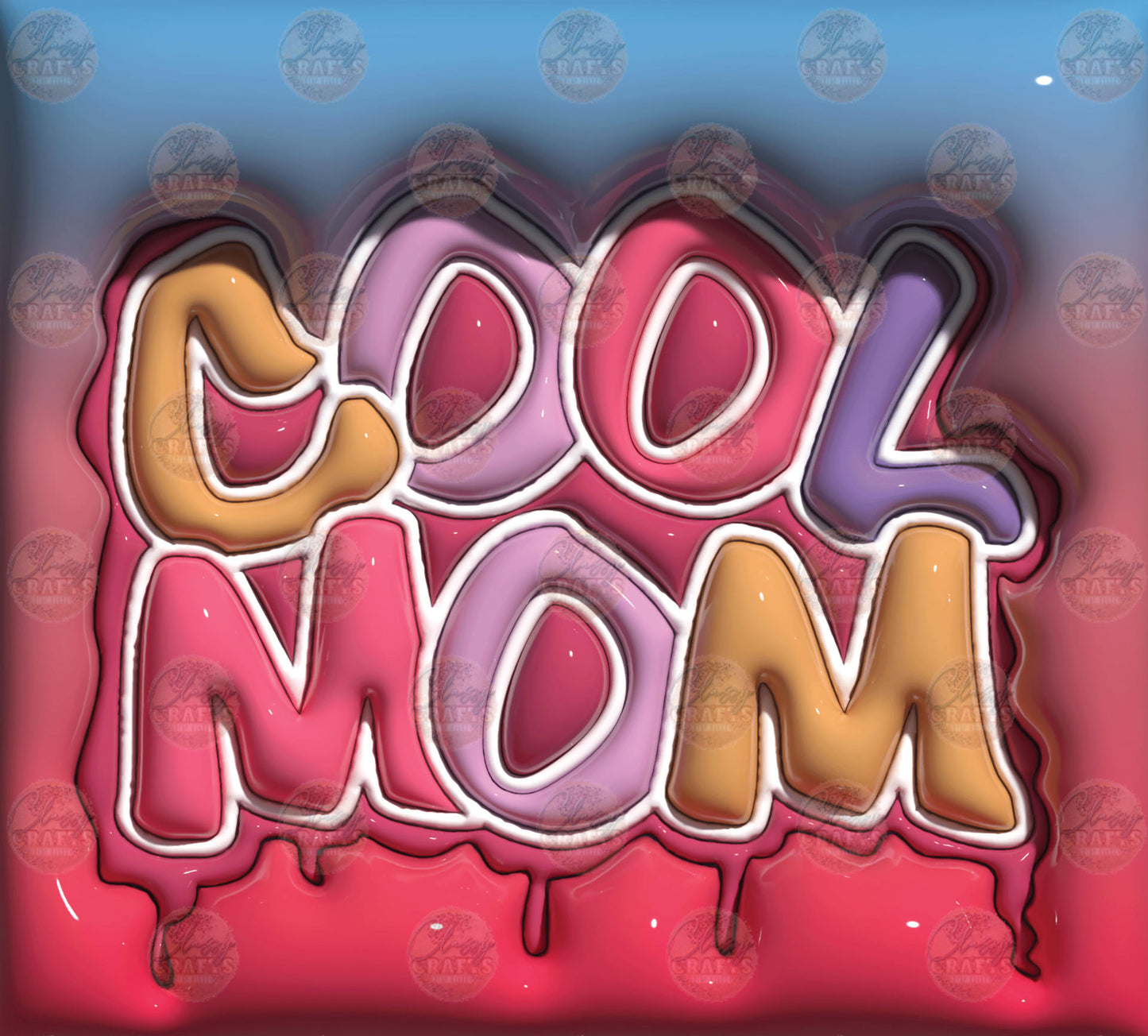 3D Puff Cool Mom Tumbler Wrap - Sublimation Transfer