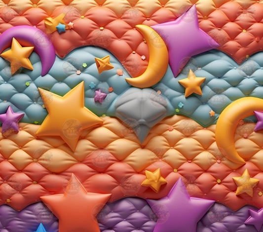 3D Puff Moon & Stars Tumbler Wrap