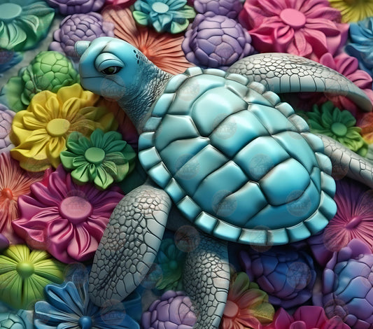 3D Sea Turtle Tumbler Wrap - Sublimation Transfer