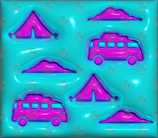 3D Puff Camping Tumbler Wrap