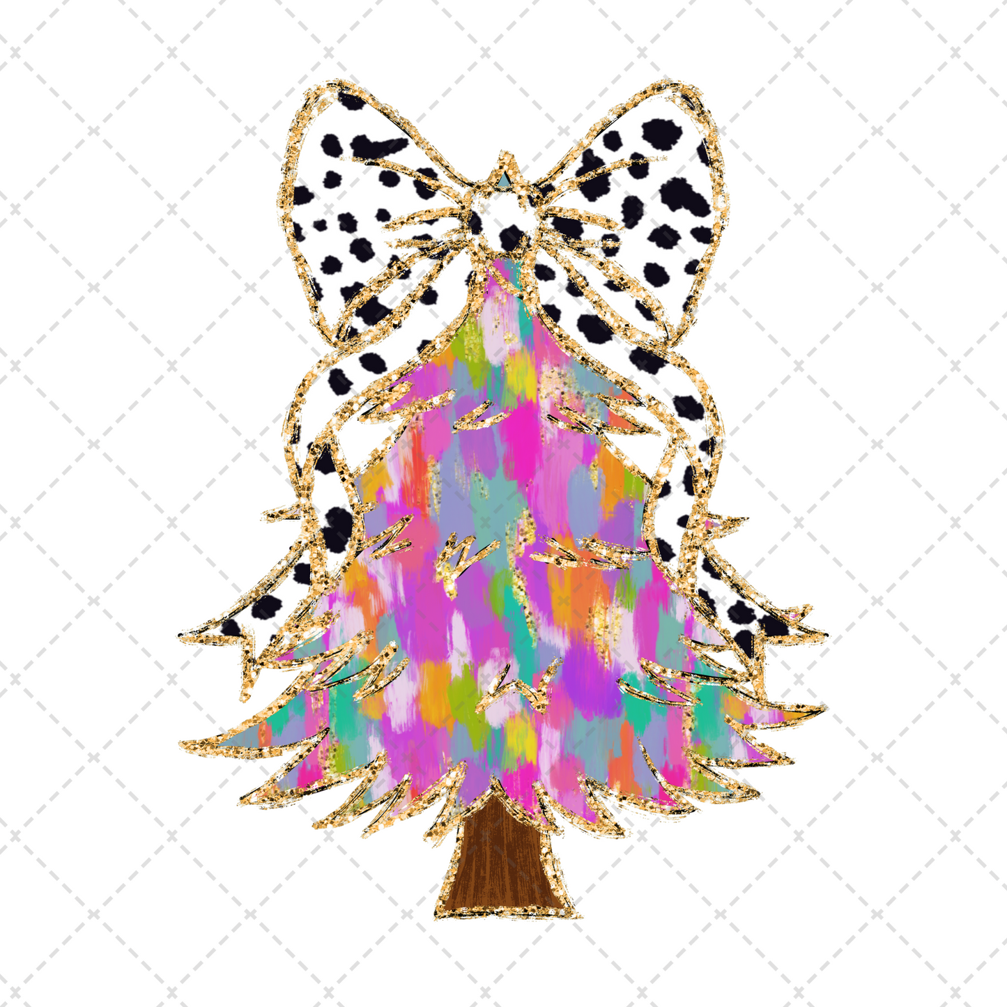 Colorful Coquette Christmas Tree Transfer