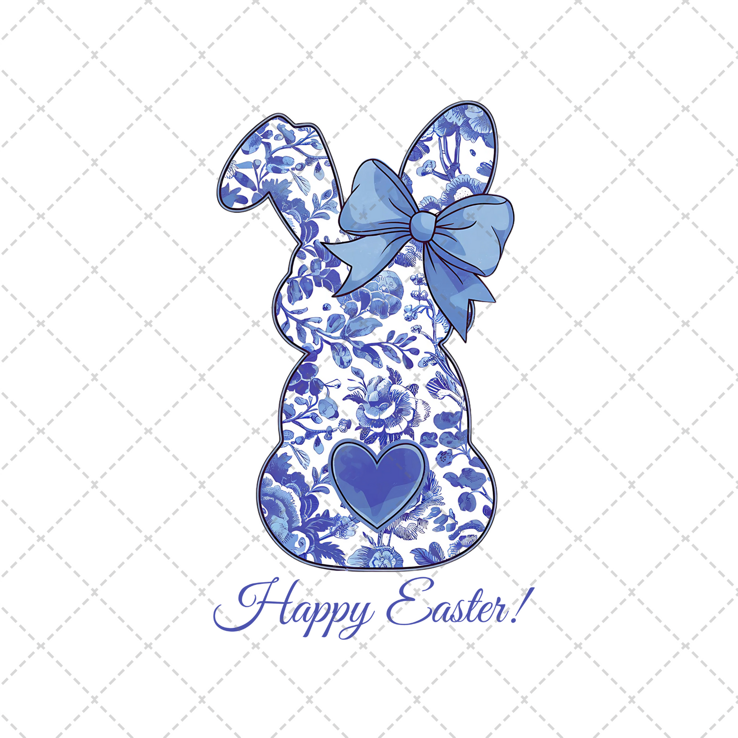 Happy Easter Chinoiserie Bunny Transfer