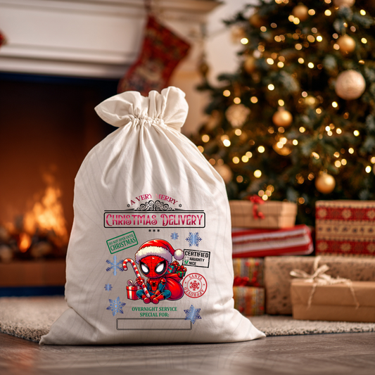 Web Superhero Santa Sack Transfer