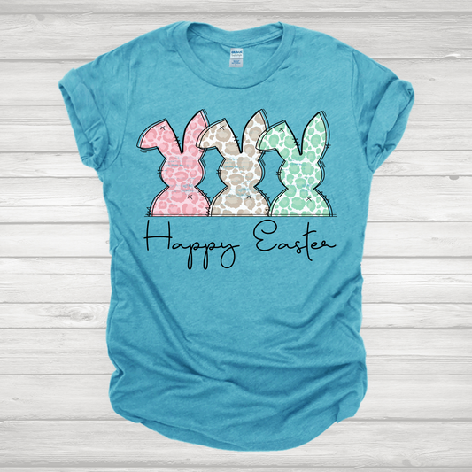 Bunny Trio Happy Easter Transfer