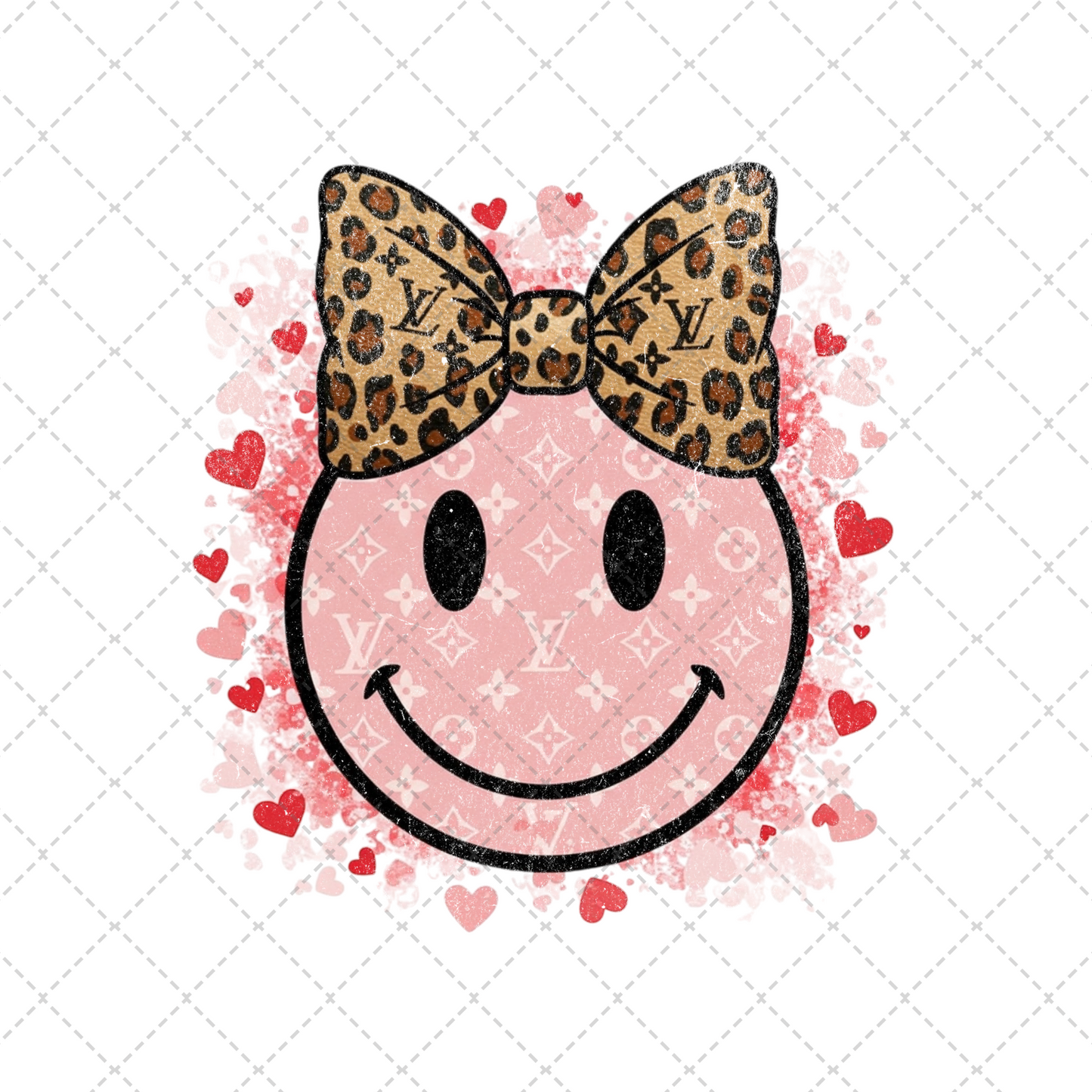 Pink Bougee Smiley Transfer