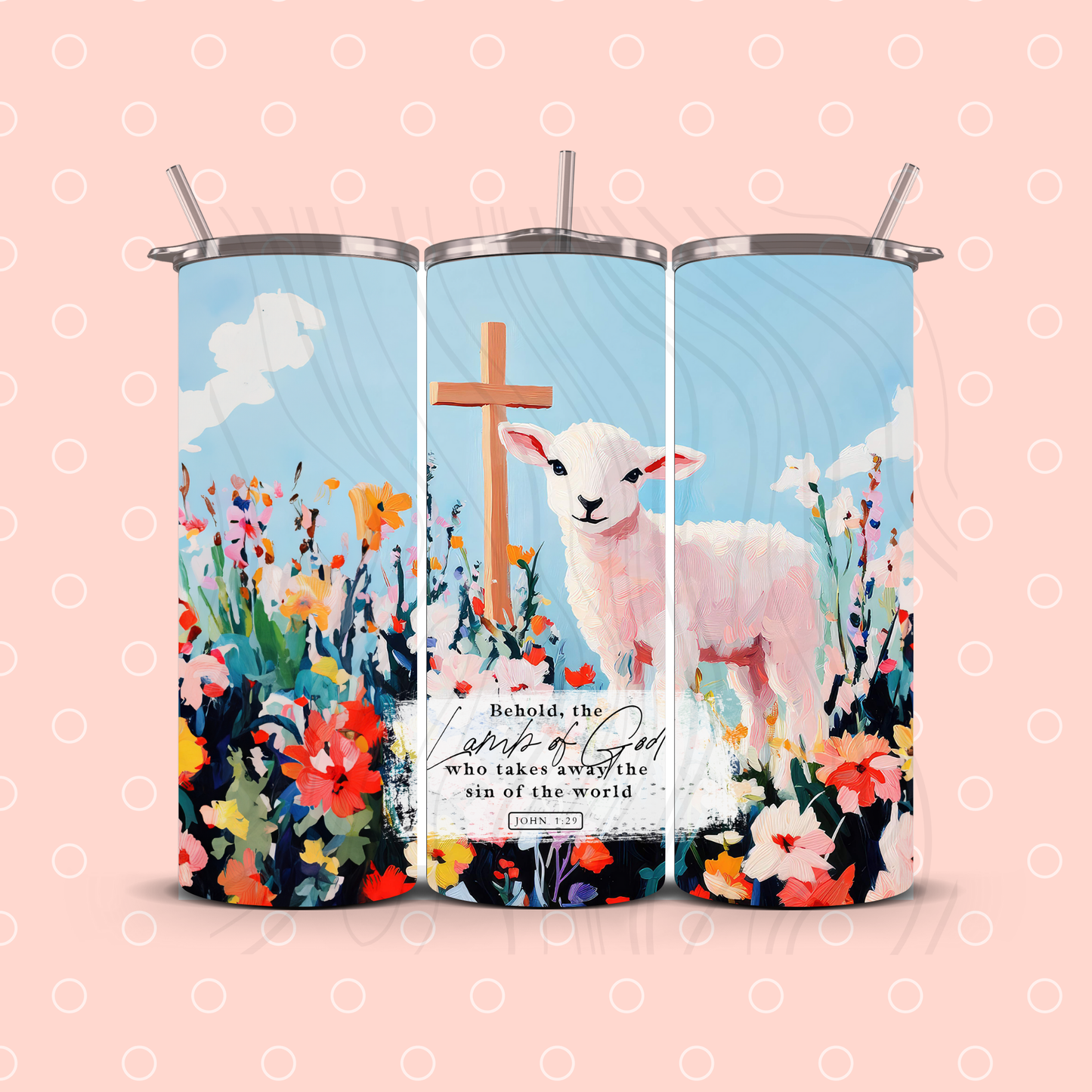 Behold The Lamb Tumbler Transfer