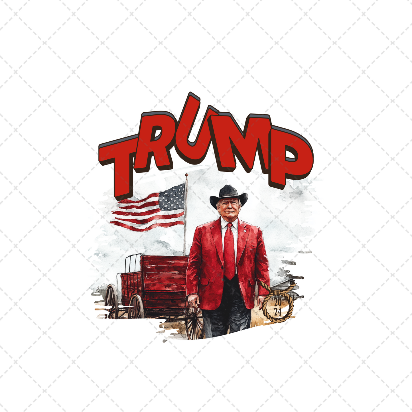 Trump Red Cowboy Transfer