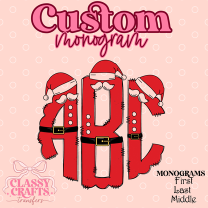 Santa  - Custom Monogram Transfer
