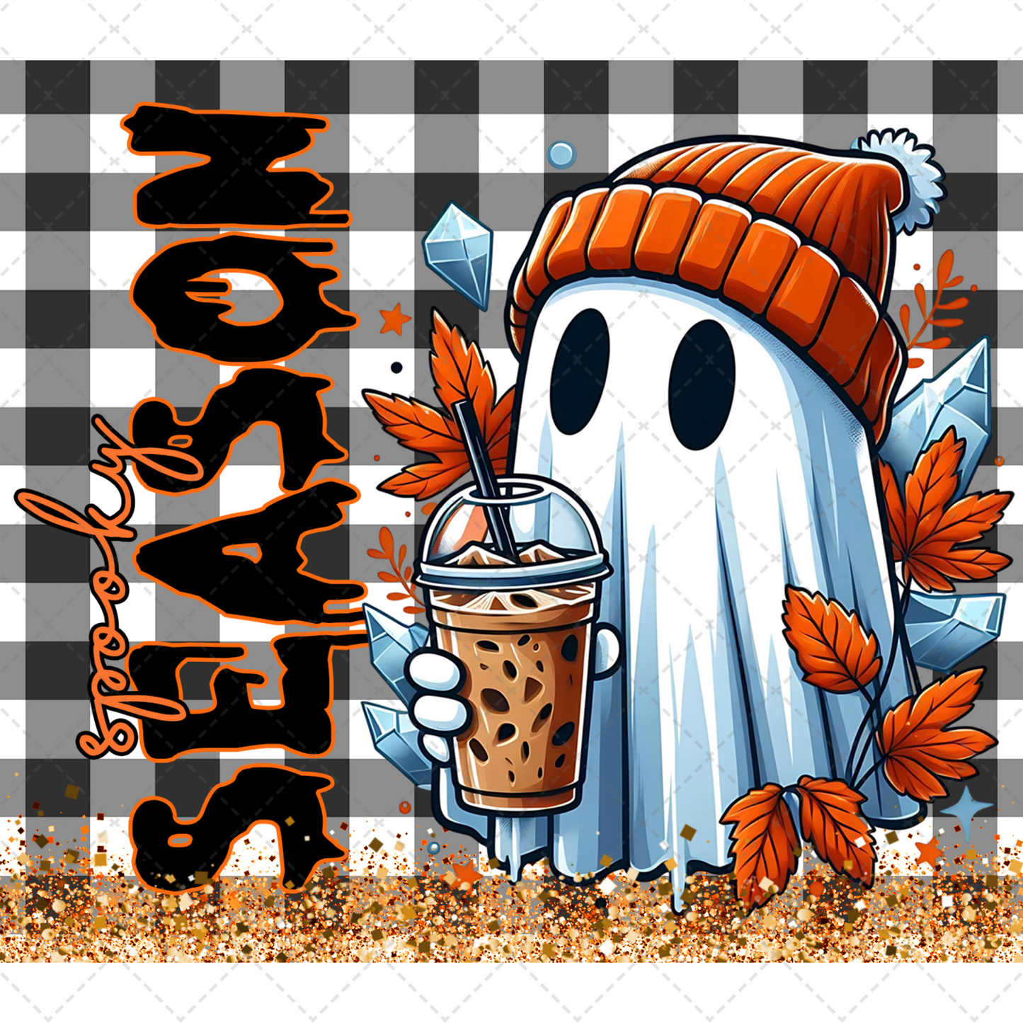 Spooky Season Ghost Tumbler- Sublimation Transfer