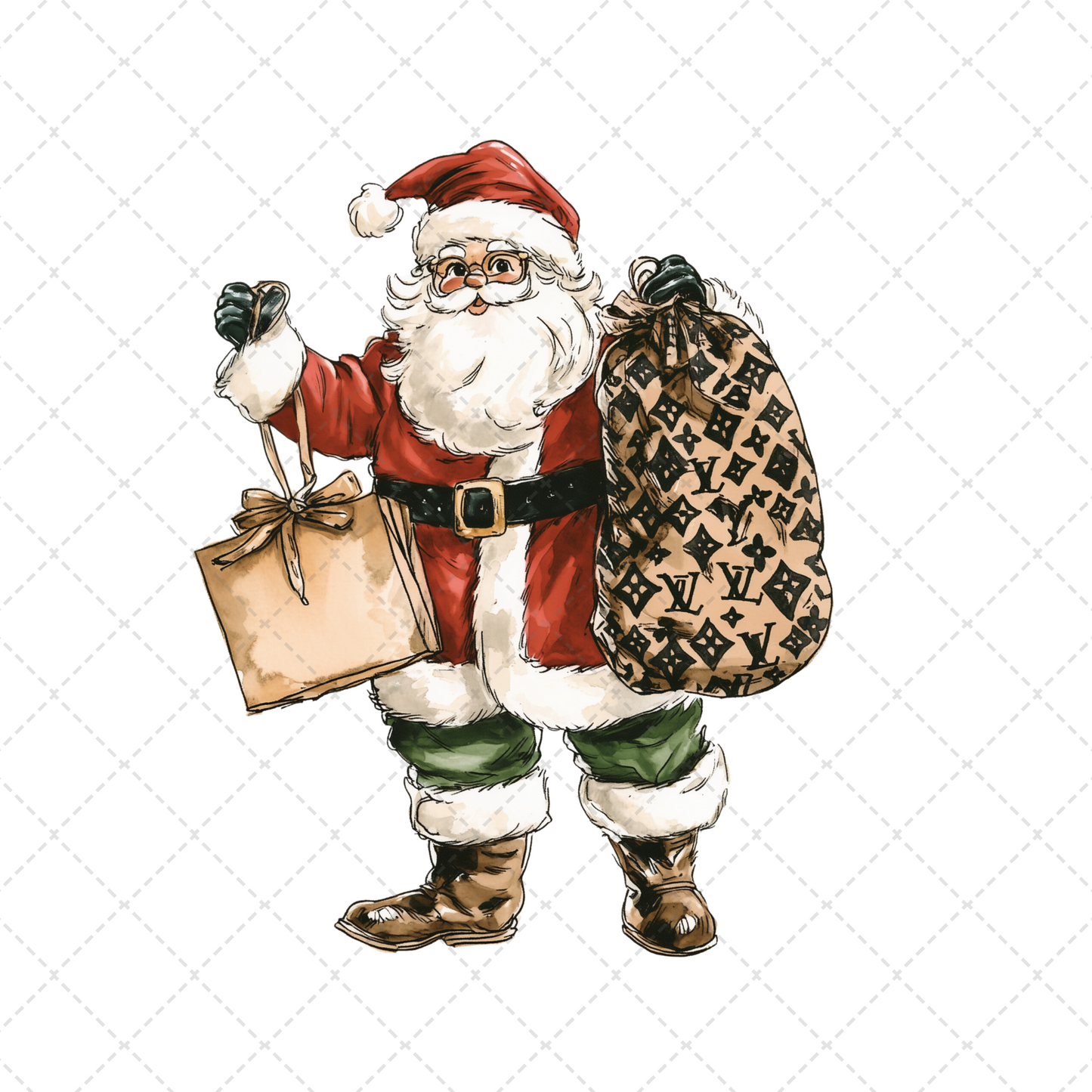 Preppy Santa With Bag Transfer