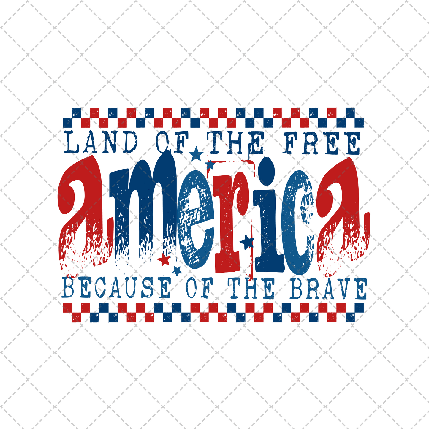 Land Of The Free America Checkered Transfer