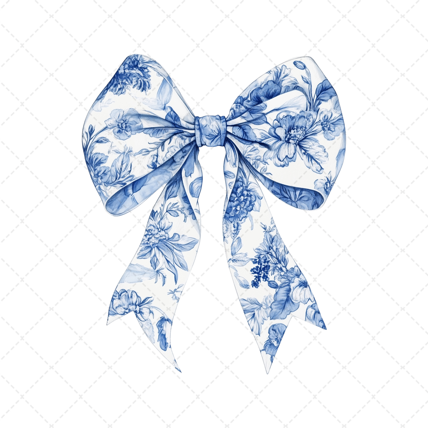 Blue Chinoiserie Bow Transfer