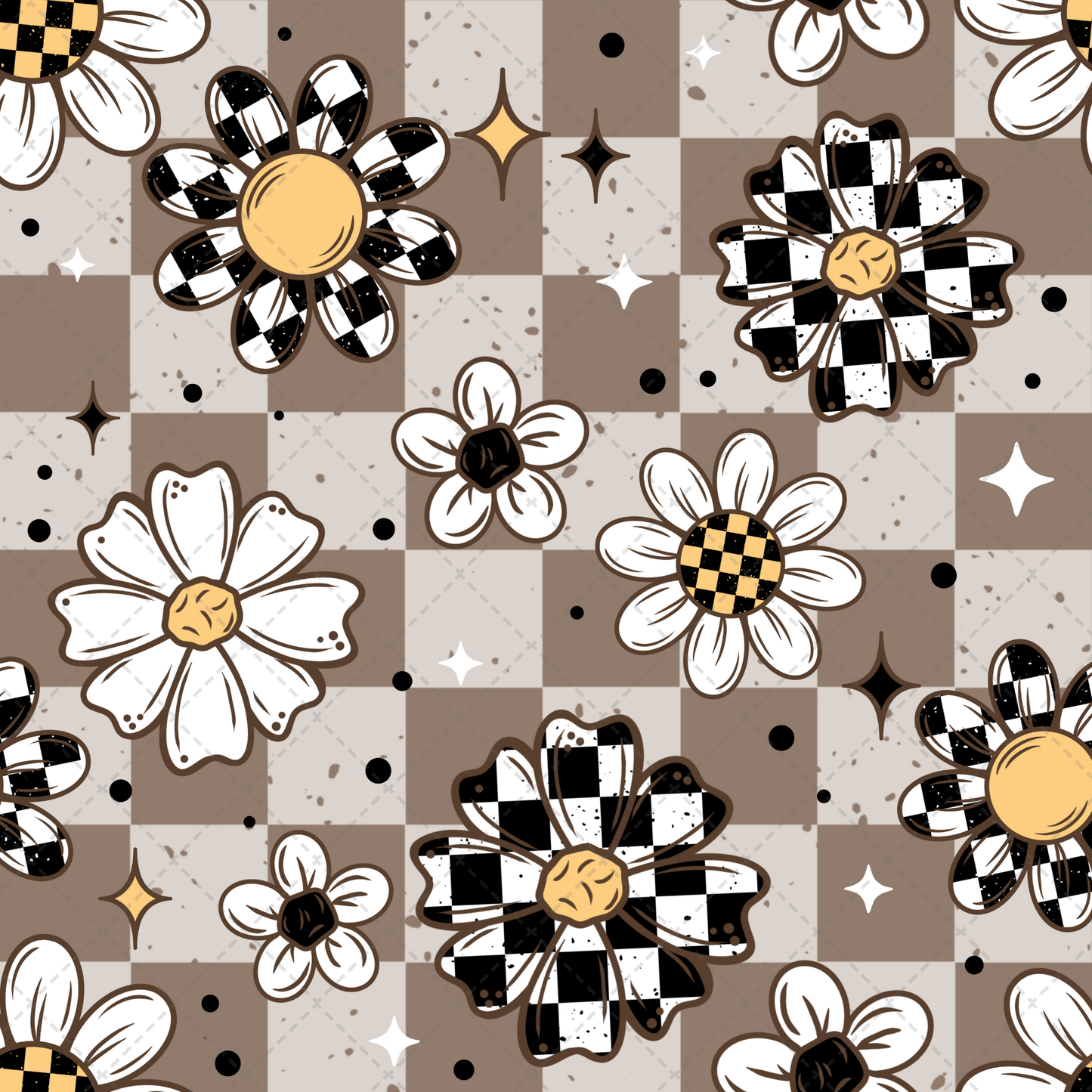 Checker Florals Seamless - Sublimation Transfer