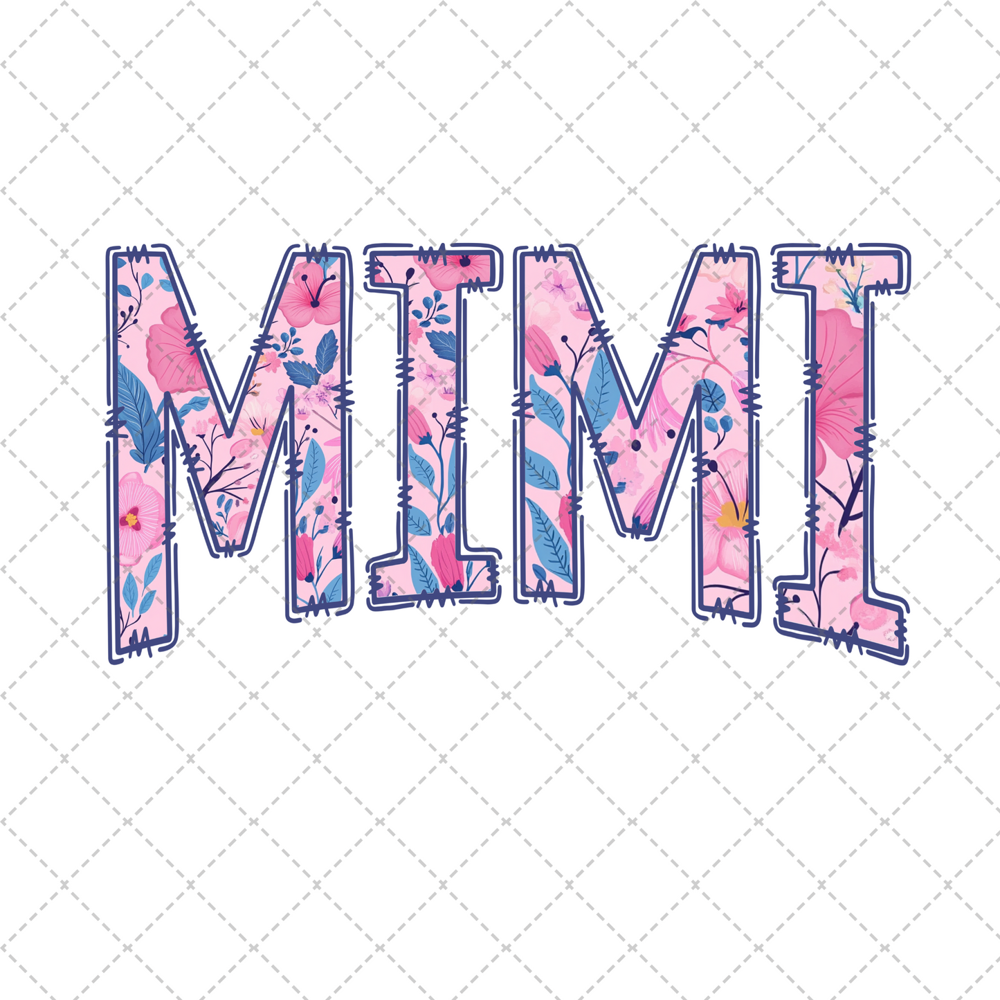 Mimi Pink Floral Transfer