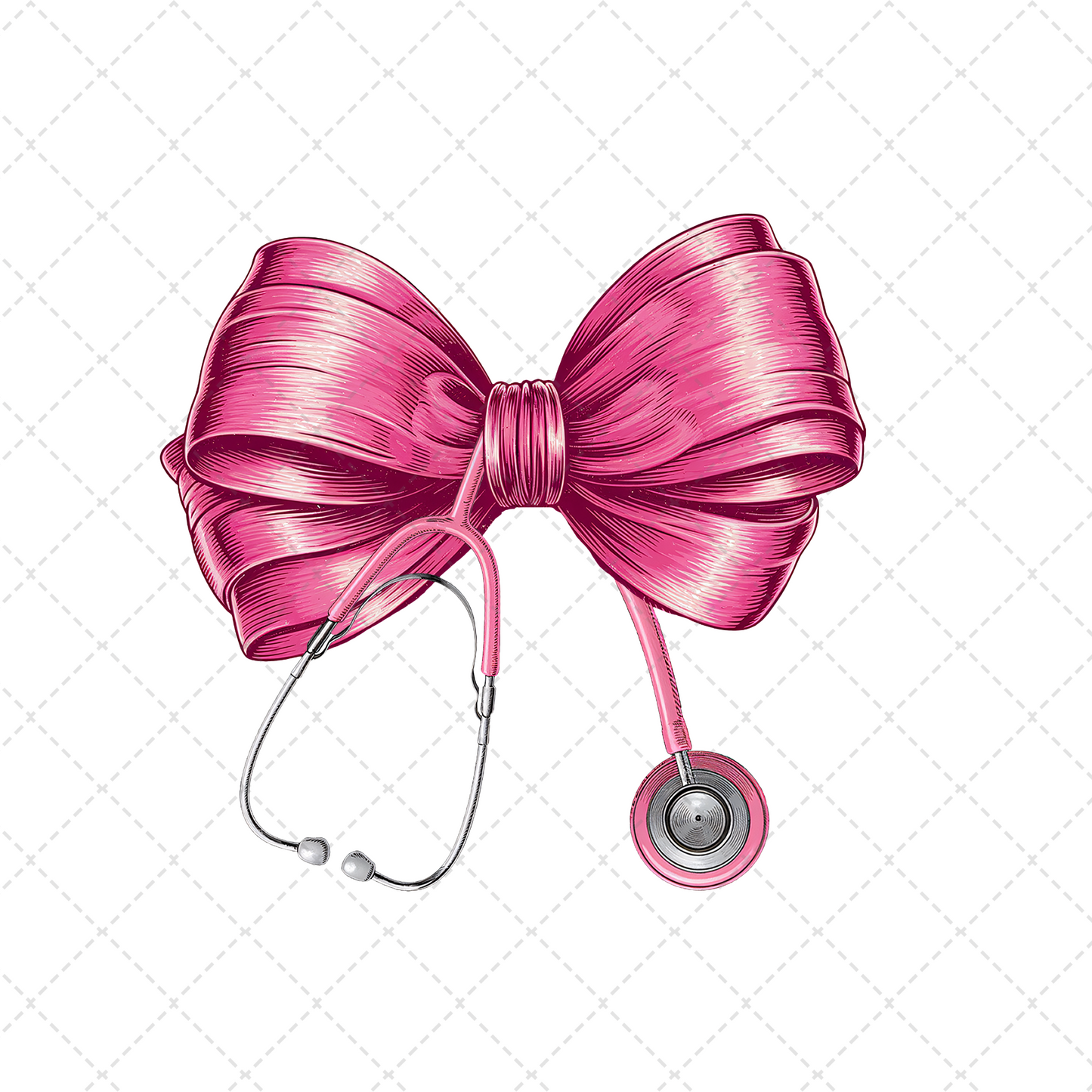 Pink Nurse Bow Transfer