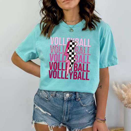 Pink Volleyball Stacked Transfer