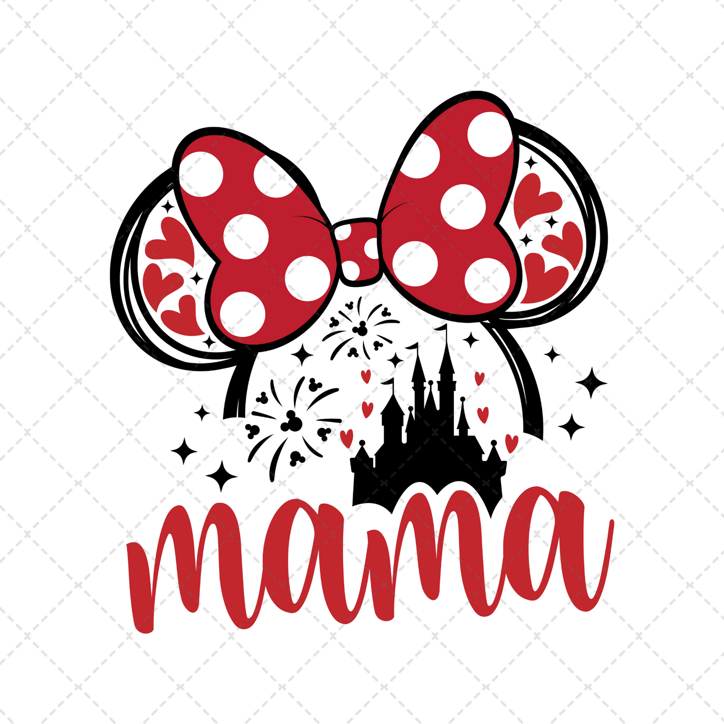 Mama/Mini Mouse Fireworks Transfer