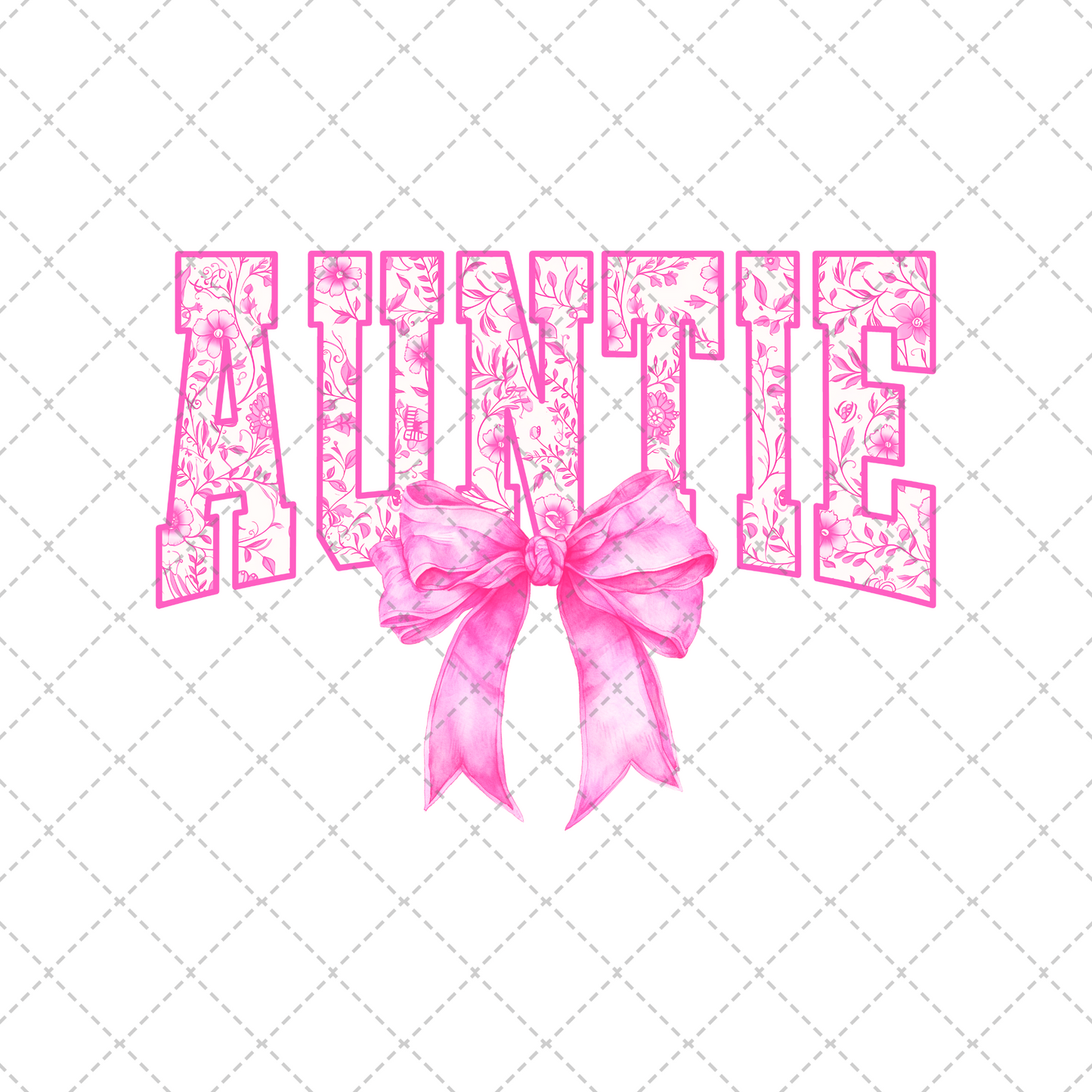 Pink Floral Auntie Transfer