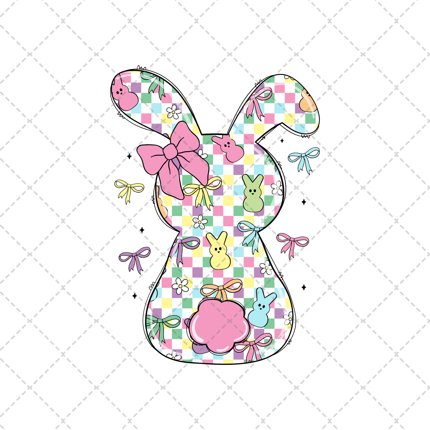 Retro Color Bunny Transfer