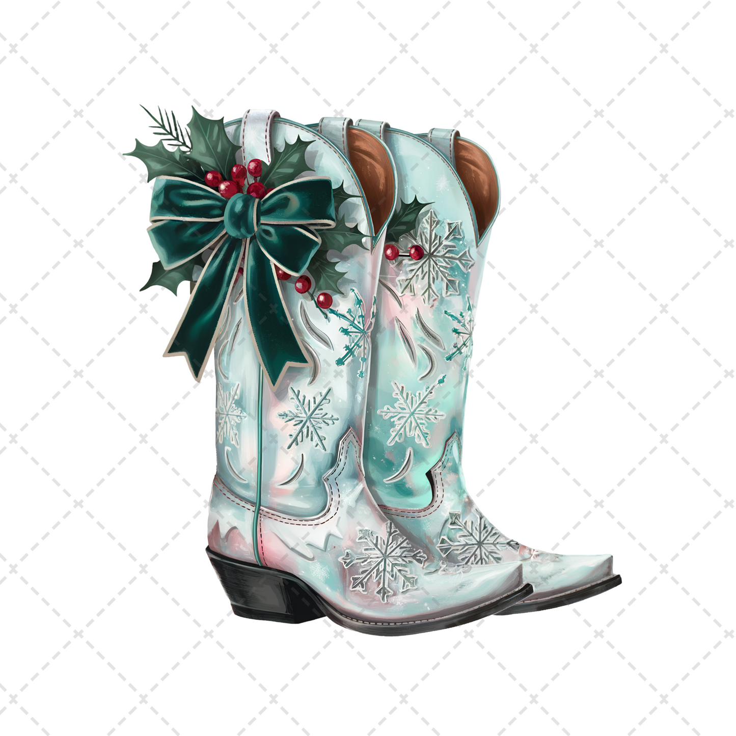 Western Christmas Boots Transfer