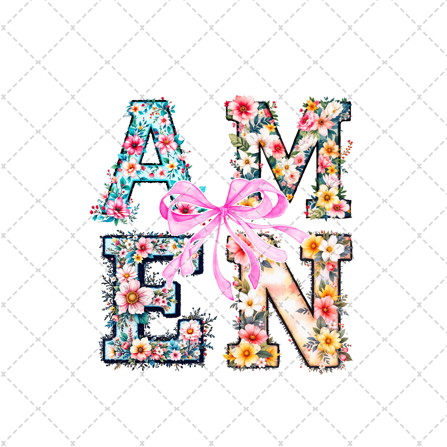 Floral Amen Coquette Transfer