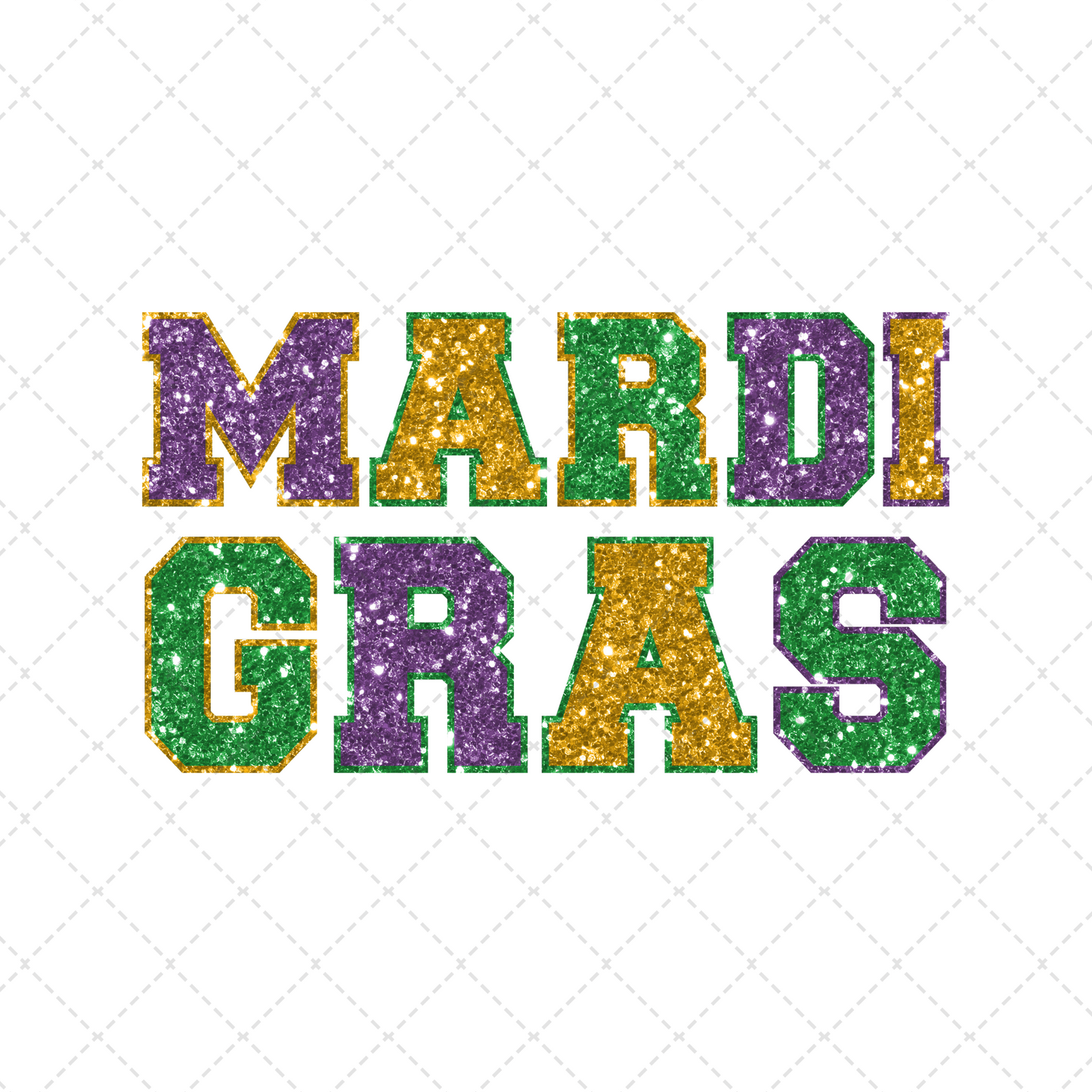 Mardi Gras Faux Sequin Transfer