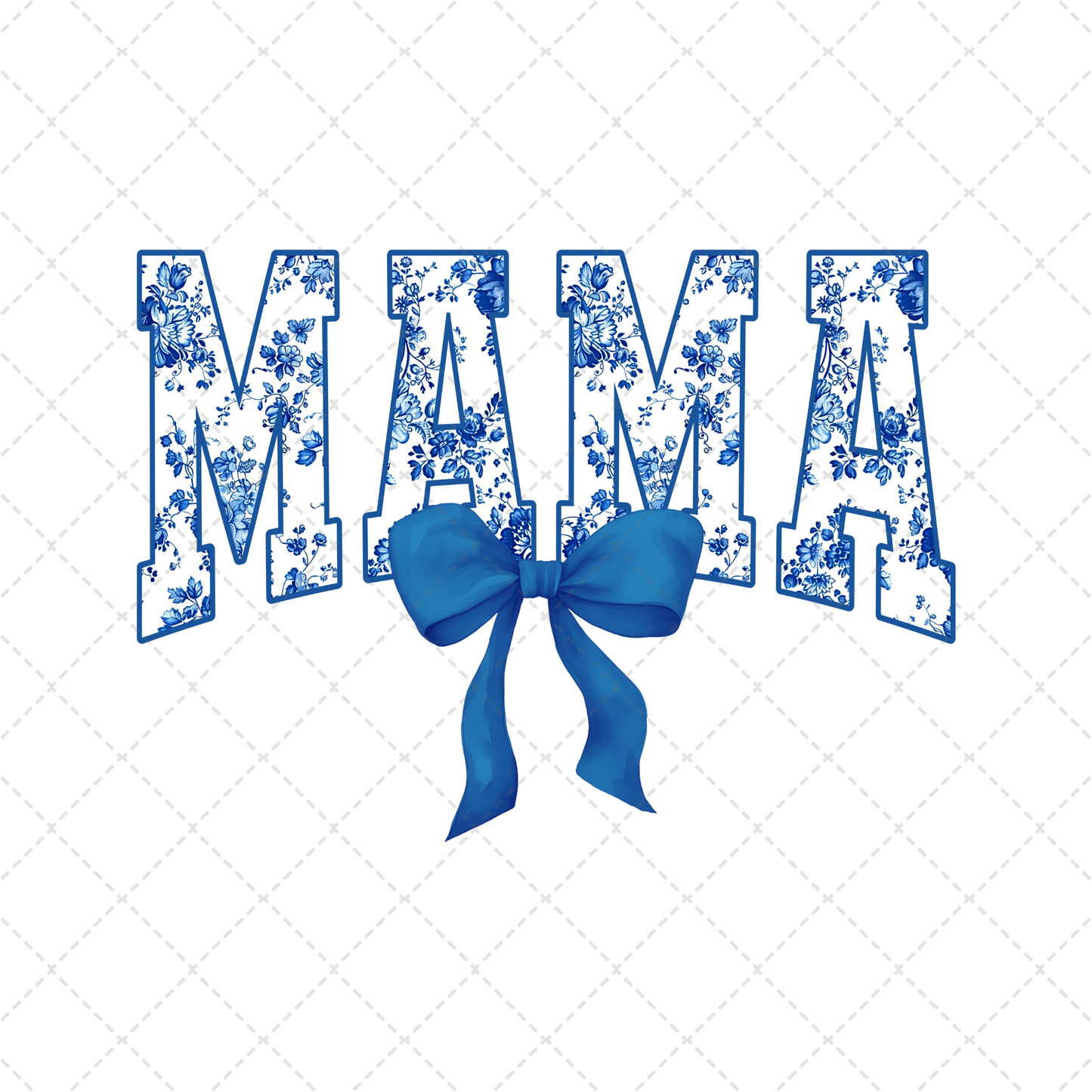 Blue Floral Mama Transfer