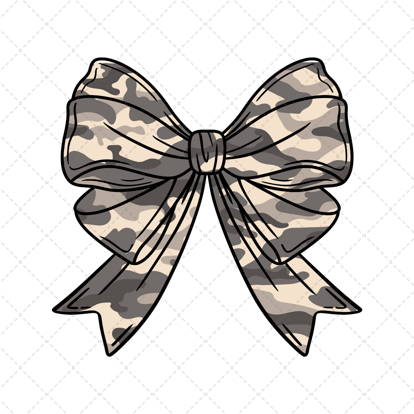 Camo Bow Beige Transfer