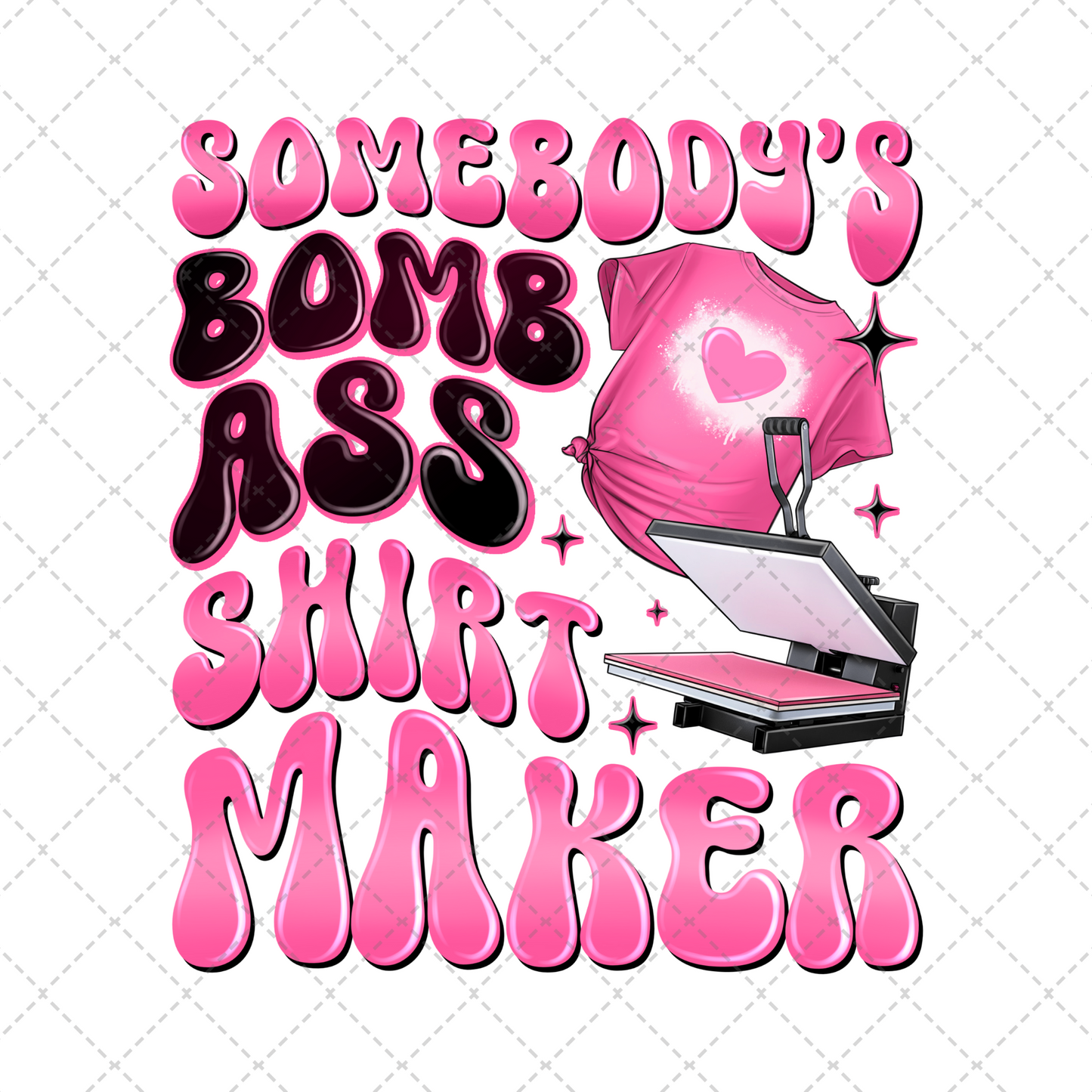 Somebody's BombA Shirt Maker Transfer ** TWO PART* SOLD SEPARATELY**