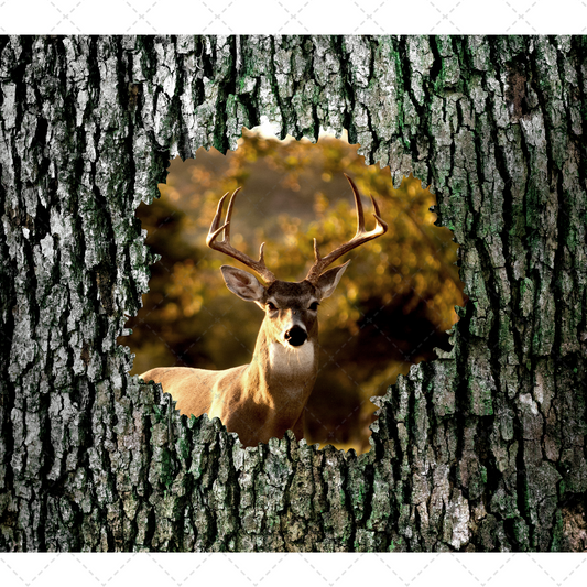 Deer In Tree Tumbler- Sublimation Transfer