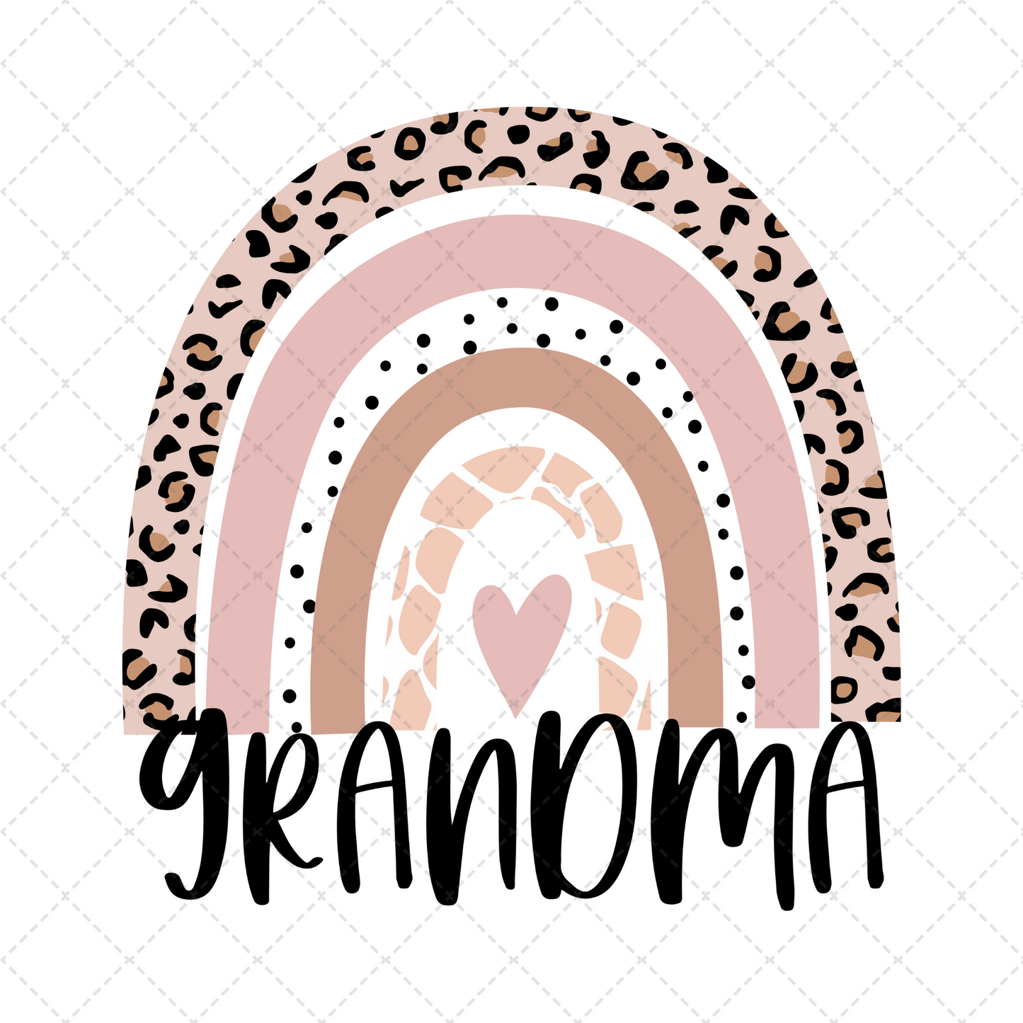 Grandma Animal Print Rainbow Transfer