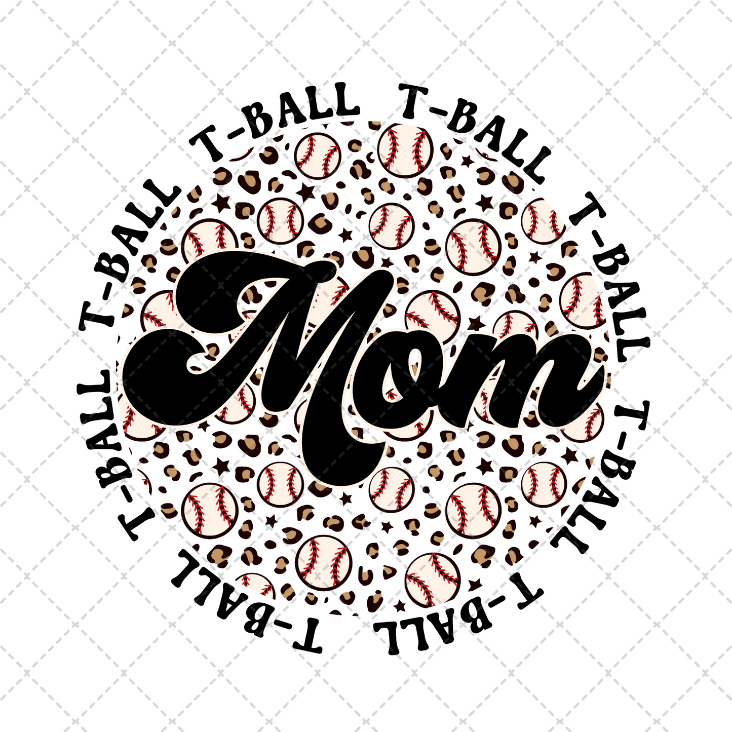 Tball Mom Leopard Circle Transfer