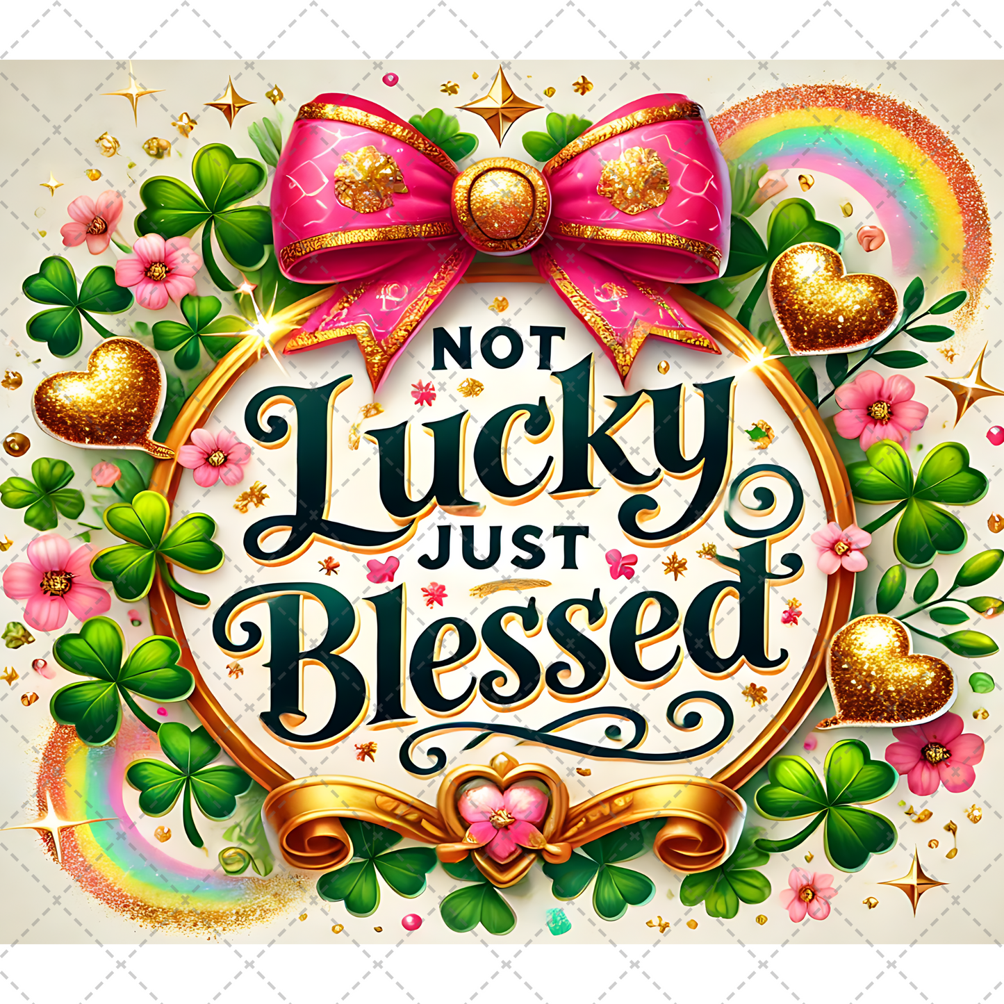 Not Lucky Just Blessed Tumbler Wrap - Sublimation Transfer