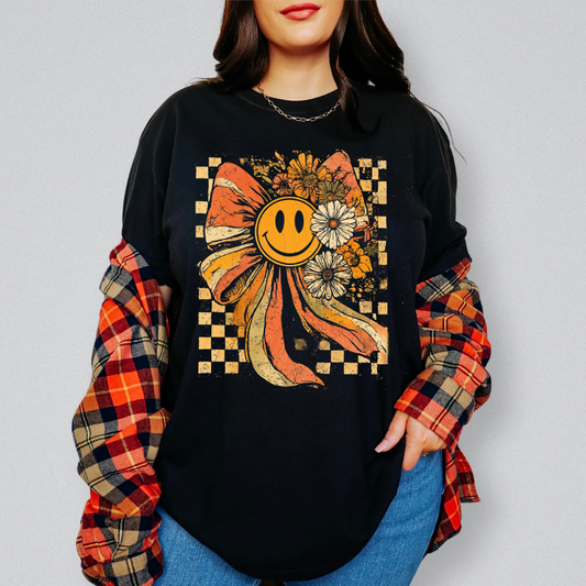 Checkered Fall Bow Transfer