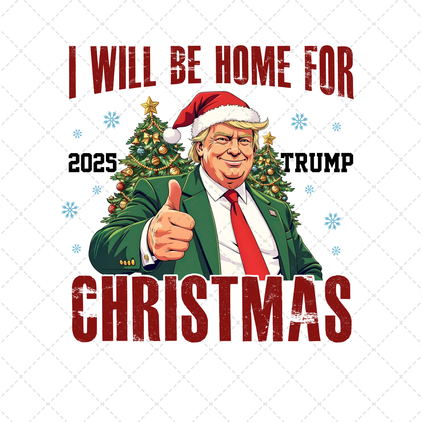 Santa Trump With Trees Christmas Transfer