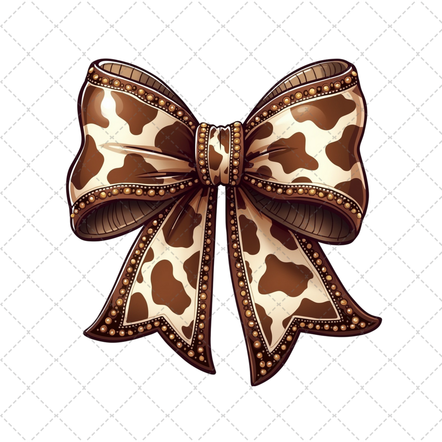 Girly Western Cow Bow Transfer