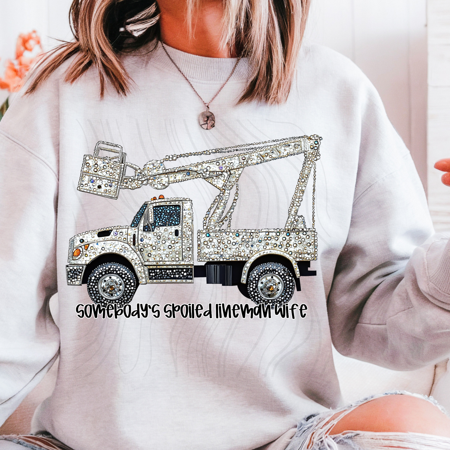 Rhinestone Line Wife Transfer