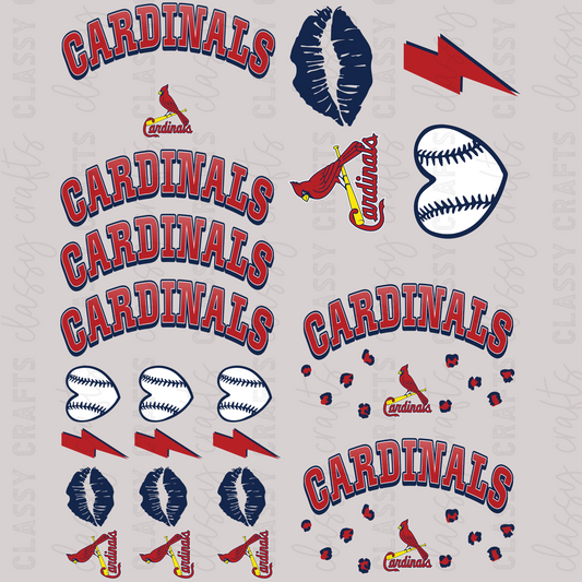 Cardinals -  30x24 - MINI PREMADE GANG SHEET