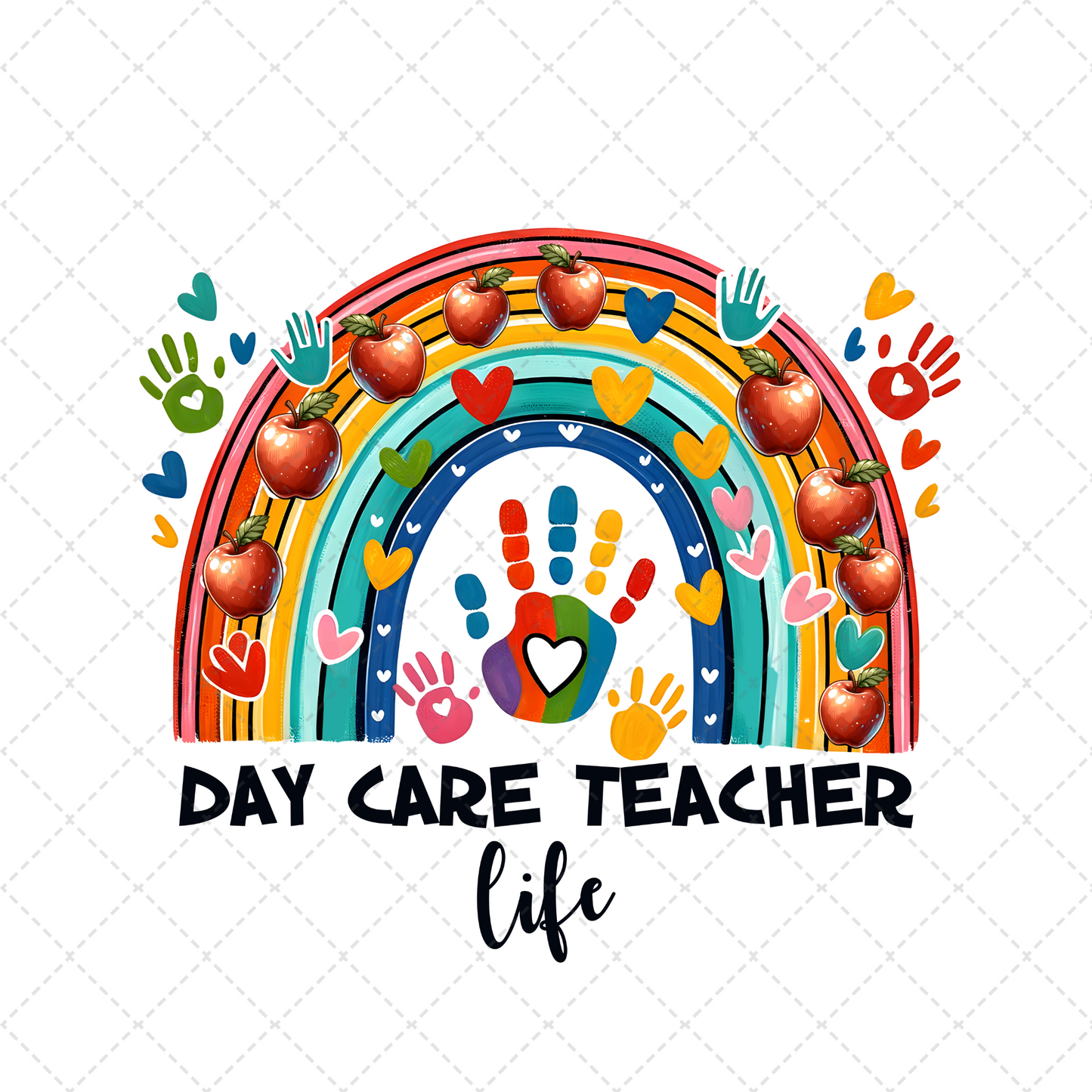 Day Care Teacher Life Rainbow Transfer