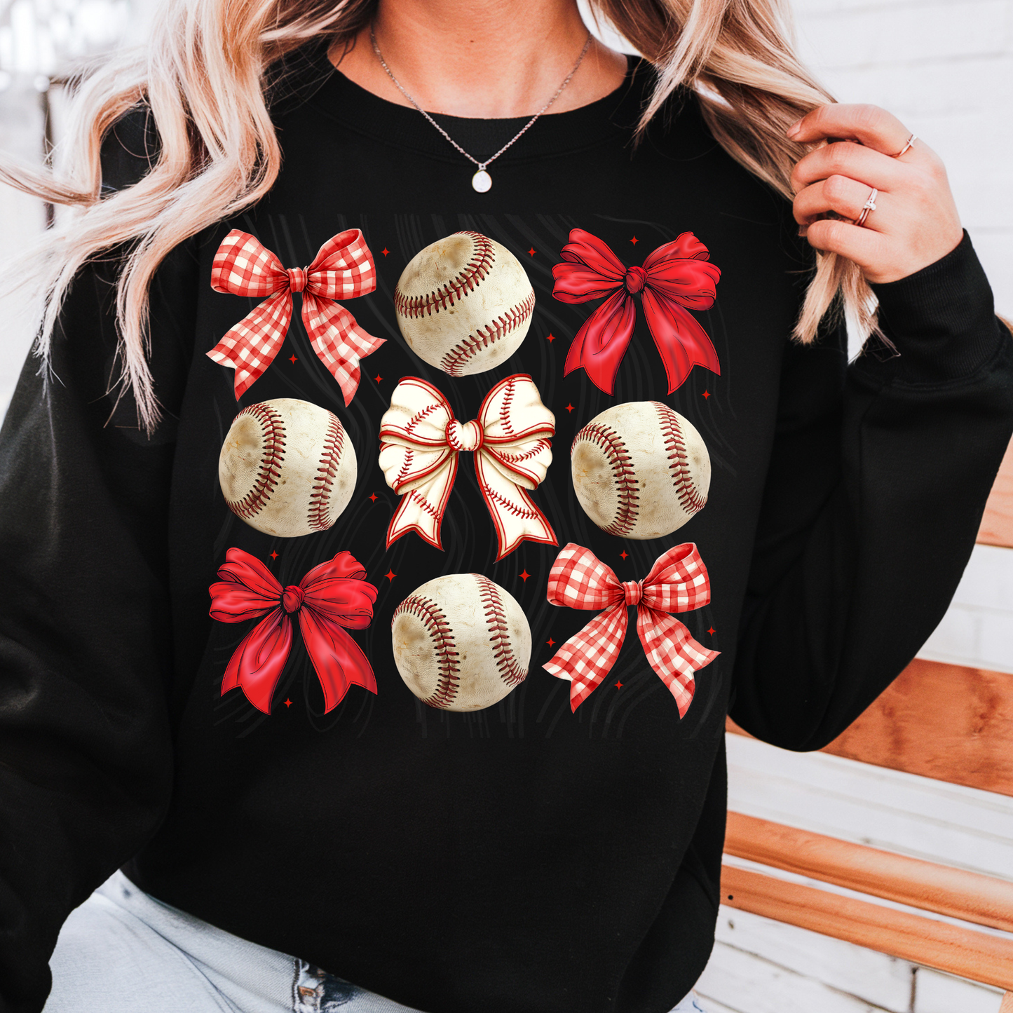 Bows And Baseballs Transfer