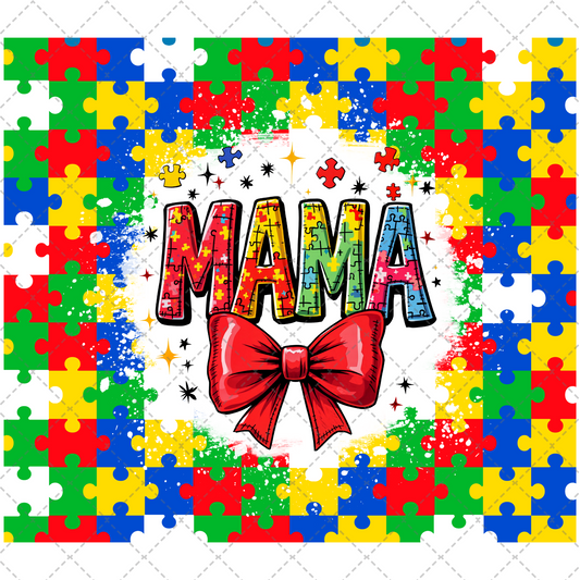 Mama Autism Tumbler Wrap - Sublimation Transfer