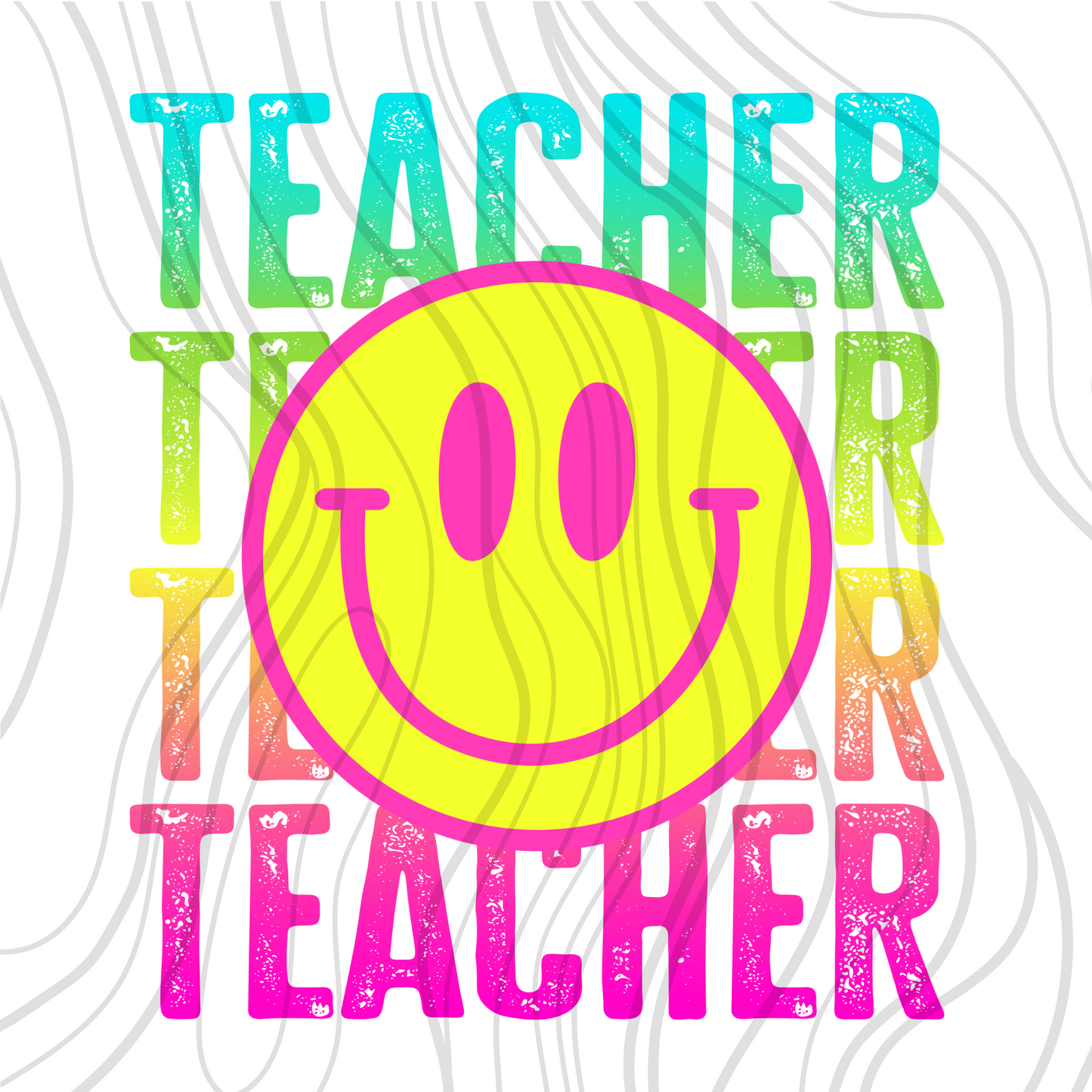 Teacher Rainbow Smile Transfer