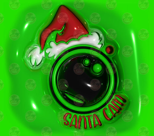 3D Puff Santa Cam Tumbler Wrap - Sublimation Transfer