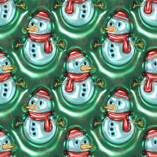 3D Puff Snowman Tumbler Wrap - Sublimation Transfer