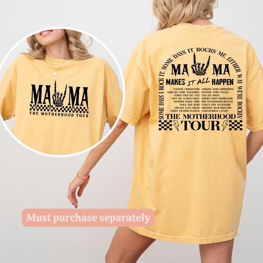 Mama Tour ** PURCHASE SEPARATELY  - SINGLE COLOR TRANSFER **BLACK INK**