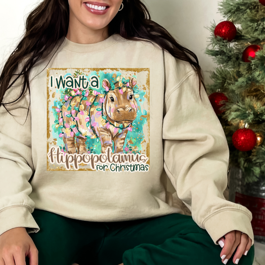 I Want A Hippopotamus For Christman Transfer