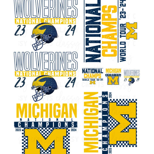 Michigan Champs - 30x24 - PREMADE GANG SHEET